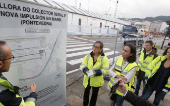 Visita da conselleira ás obras do novo colector xeral