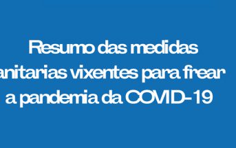 Resumo das medidas sanitarias vixentes para frear a pandemia da Covid-19