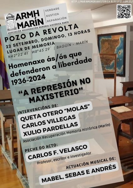 "A represión no maxisterio" - Homenaxe ás/ós que defenderon a liberdade 1936-2024